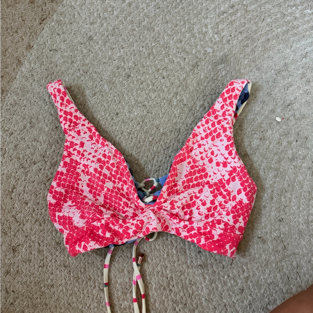 Maaji Pink and White Swim Top